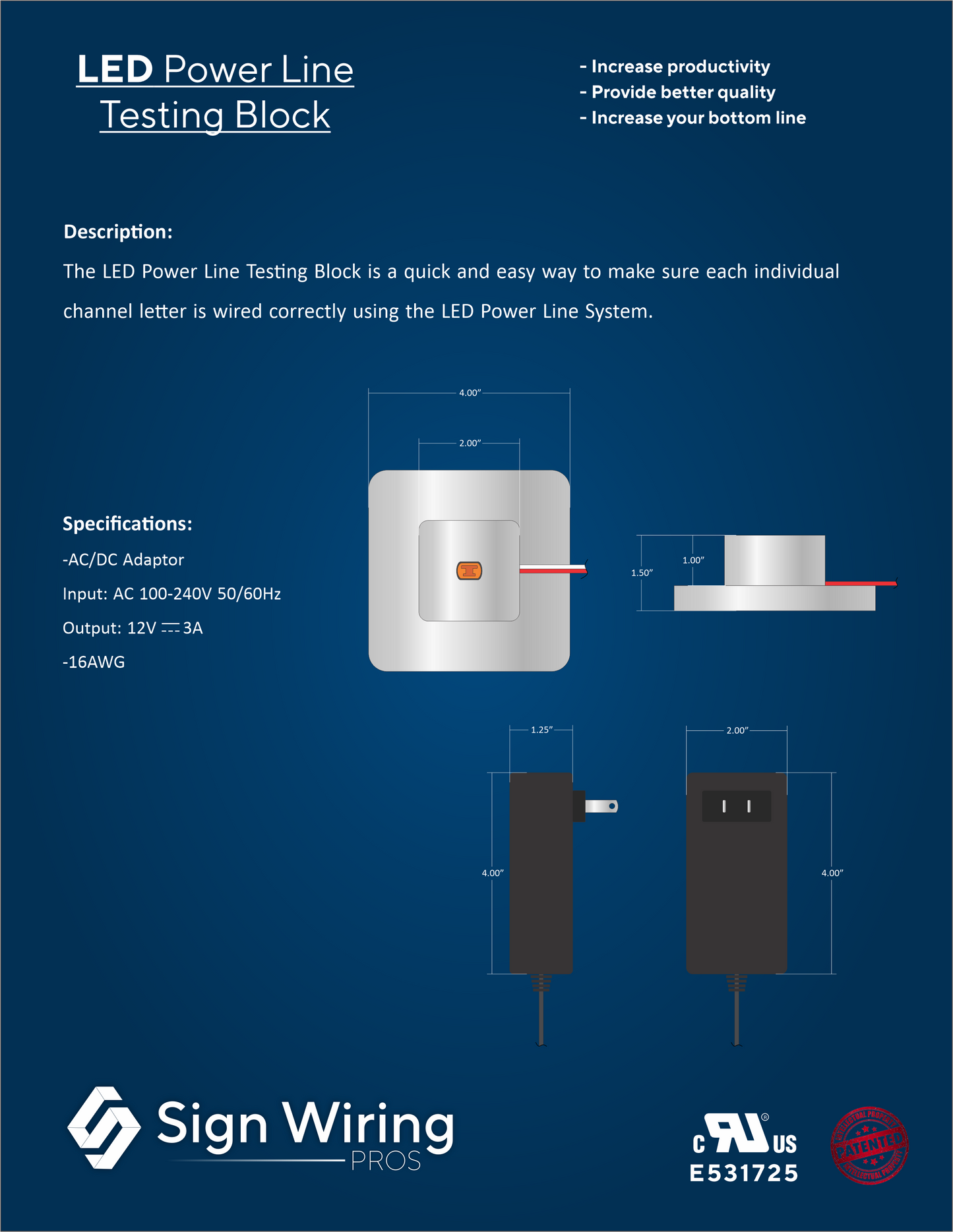 LED Power Line™ Testing Block